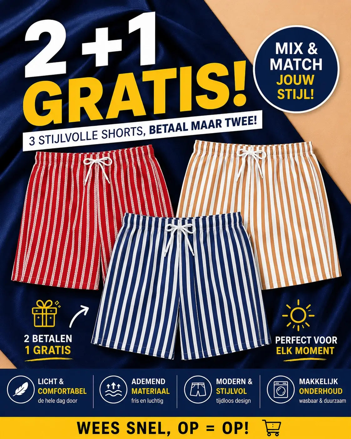 THE AZURE STRIPE SHORTS