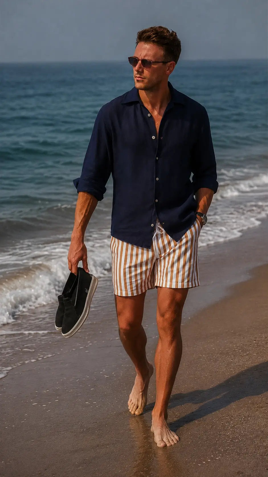 THE AZURE STRIPE SHORTS
