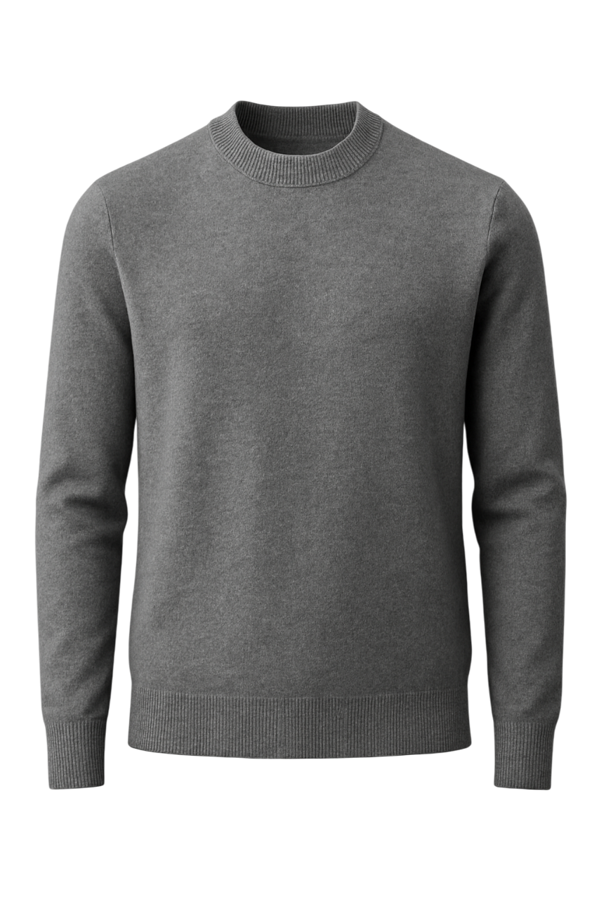 Gray sweater on a white background