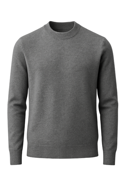 Gray sweater on a white background