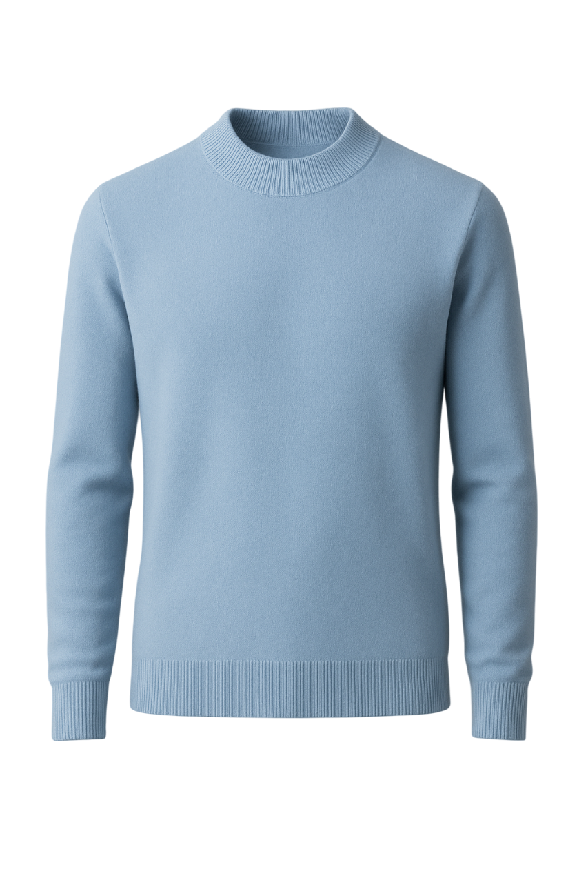 Light blue sweater on a white background