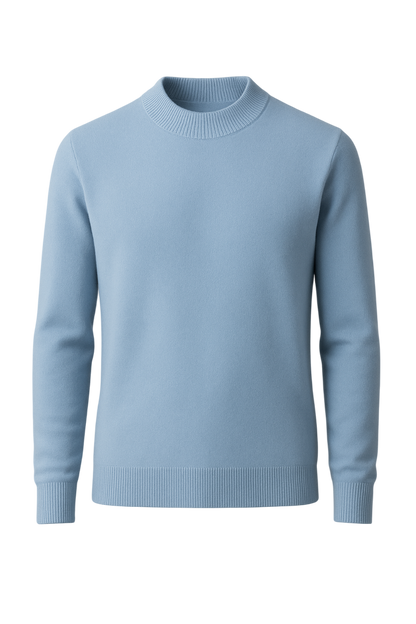 Light blue sweater on a white background