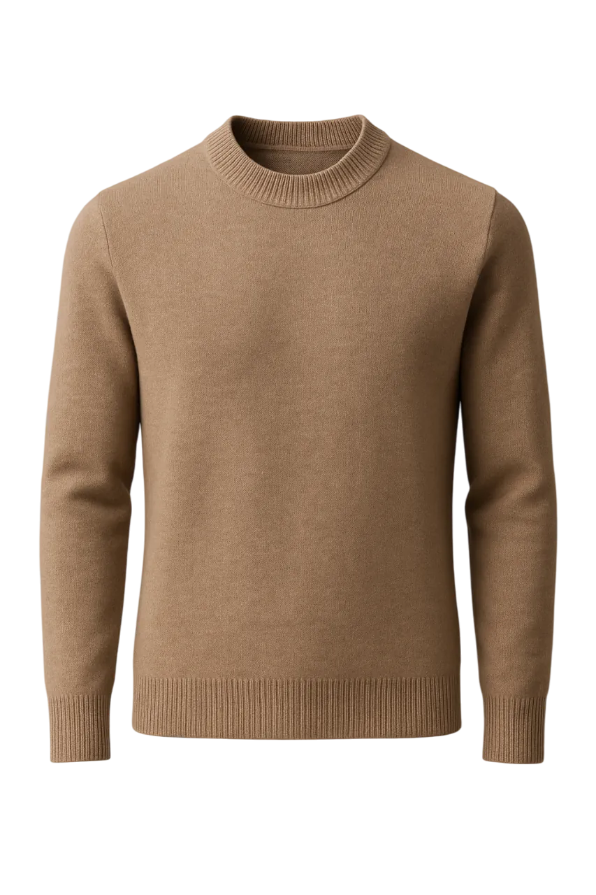 Brown sweater on a white background