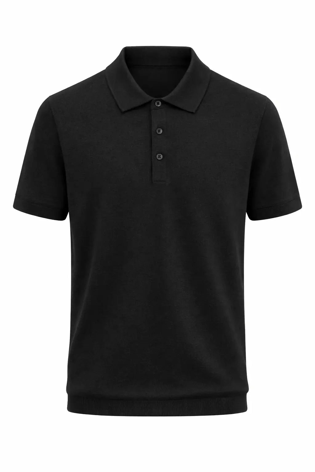 Black polo shirt on a white background