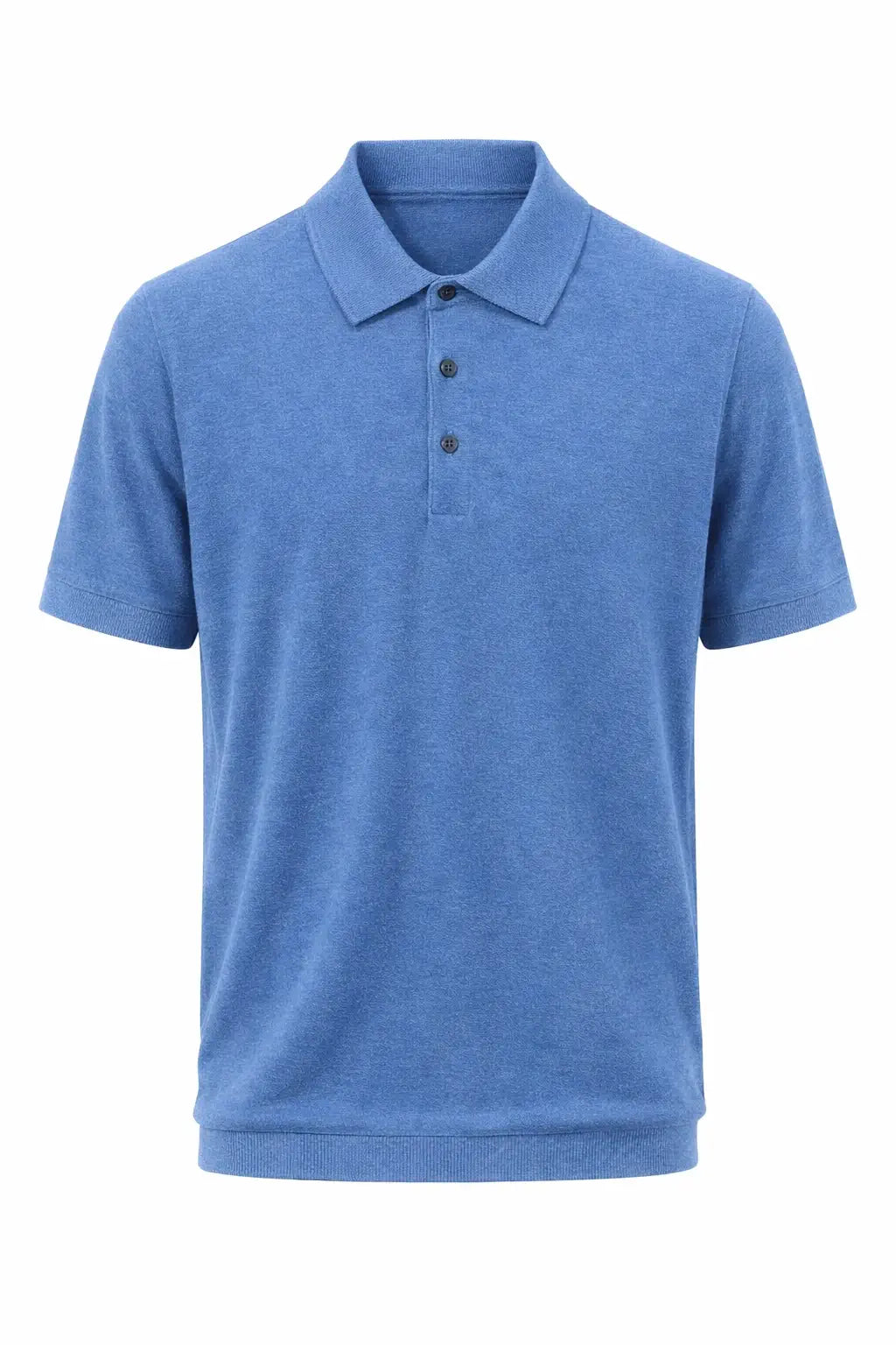 Blue polo shirt on a white background