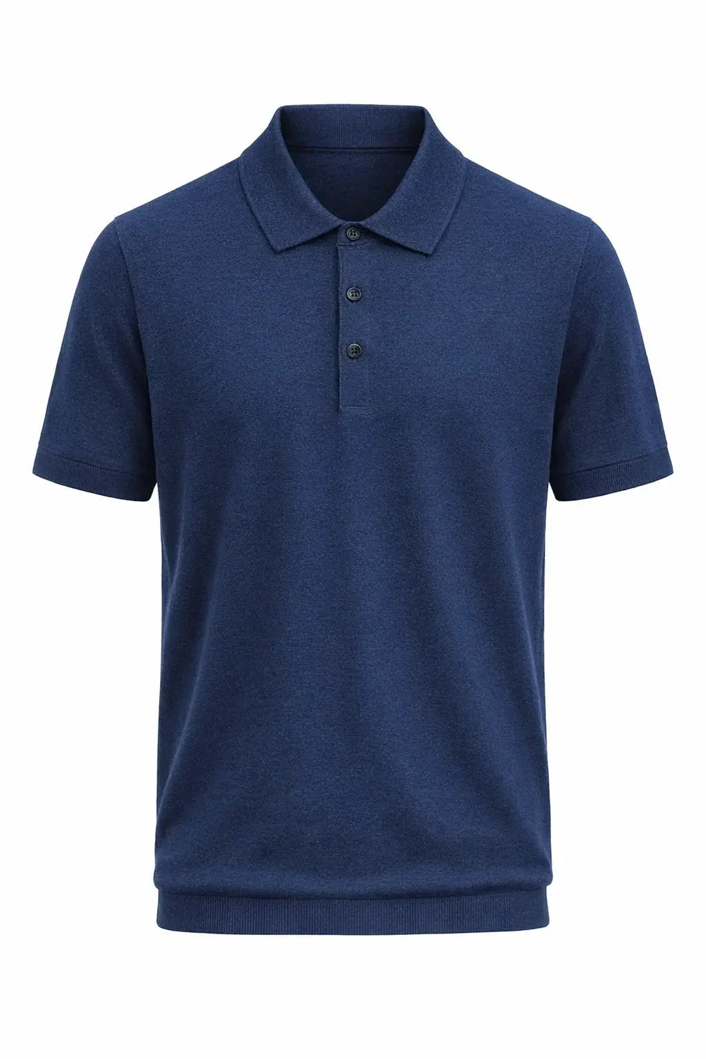 Blue polo shirt on a white background