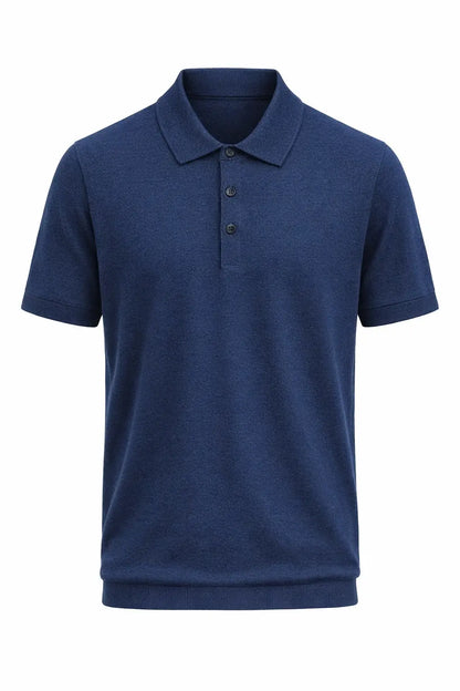 Blue polo shirt on a white background