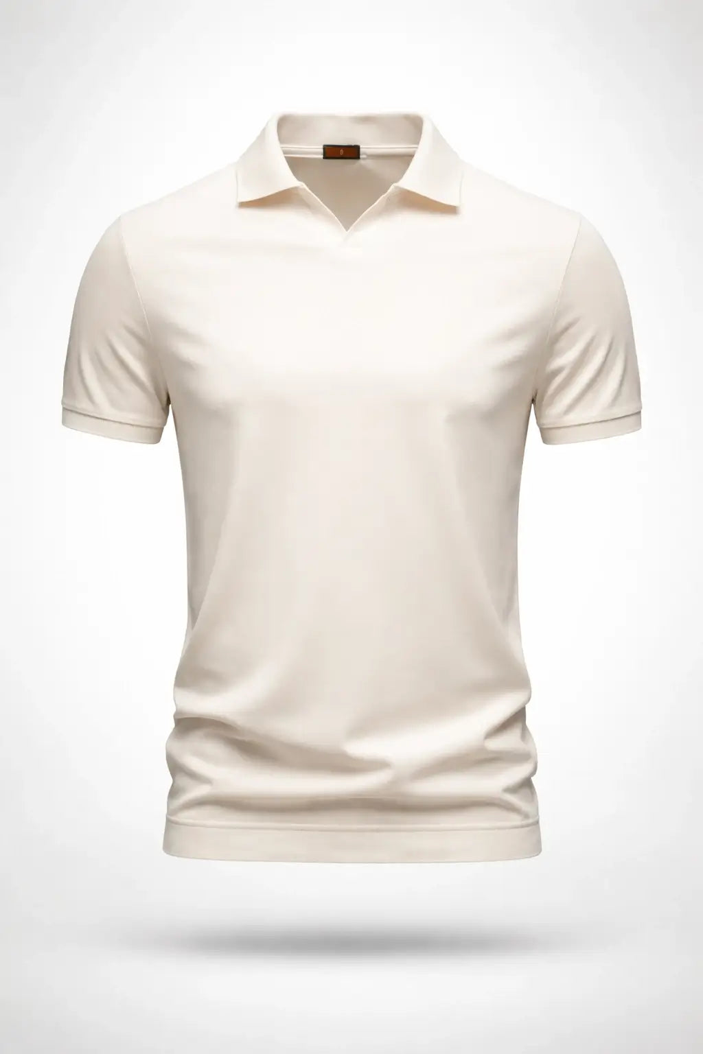 Beige polo shirt on a white background