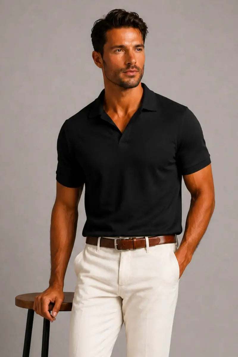THE ATLAS OPEN-COLLAR POLO