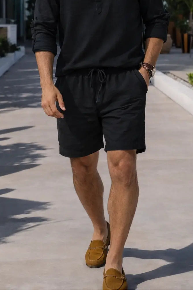 THE SANTORINI LINEN SHORTS