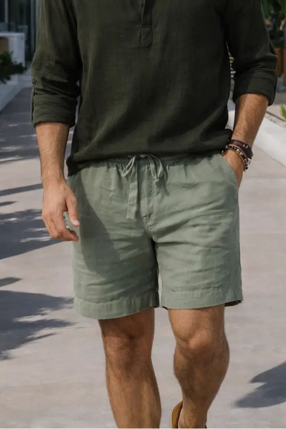 THE SANTORINI LINEN SHORTS