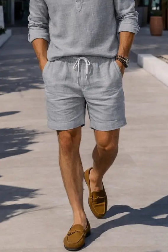 THE SANTORINI LINEN SHORTS