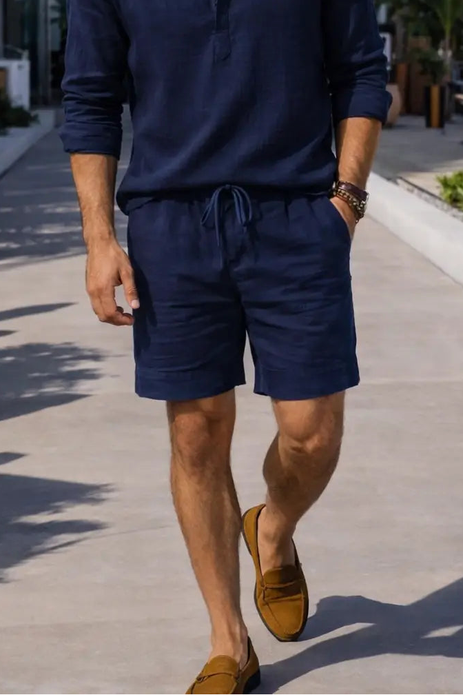 THE SANTORINI LINEN SHORTS