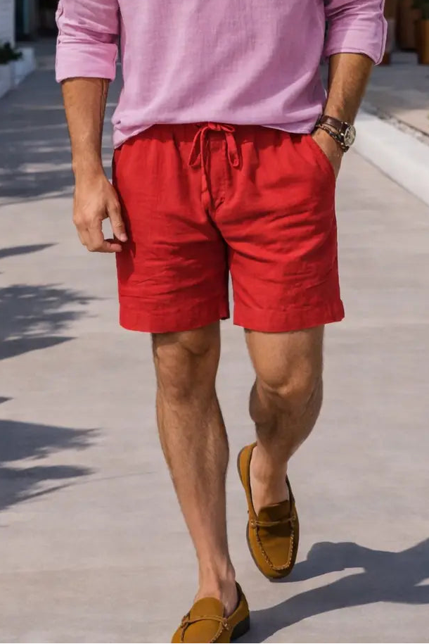 THE SANTORINI LINEN SHORTS