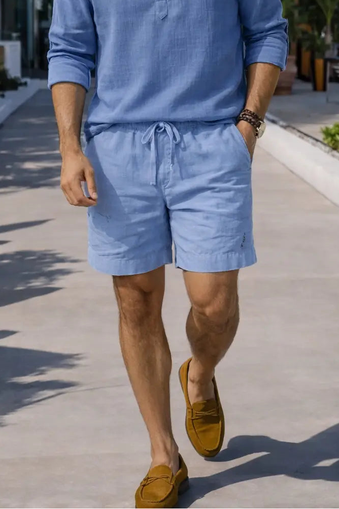 THE SANTORINI LINEN SHORTS