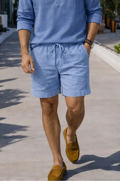 THE SANTORINI LINEN SHORTS