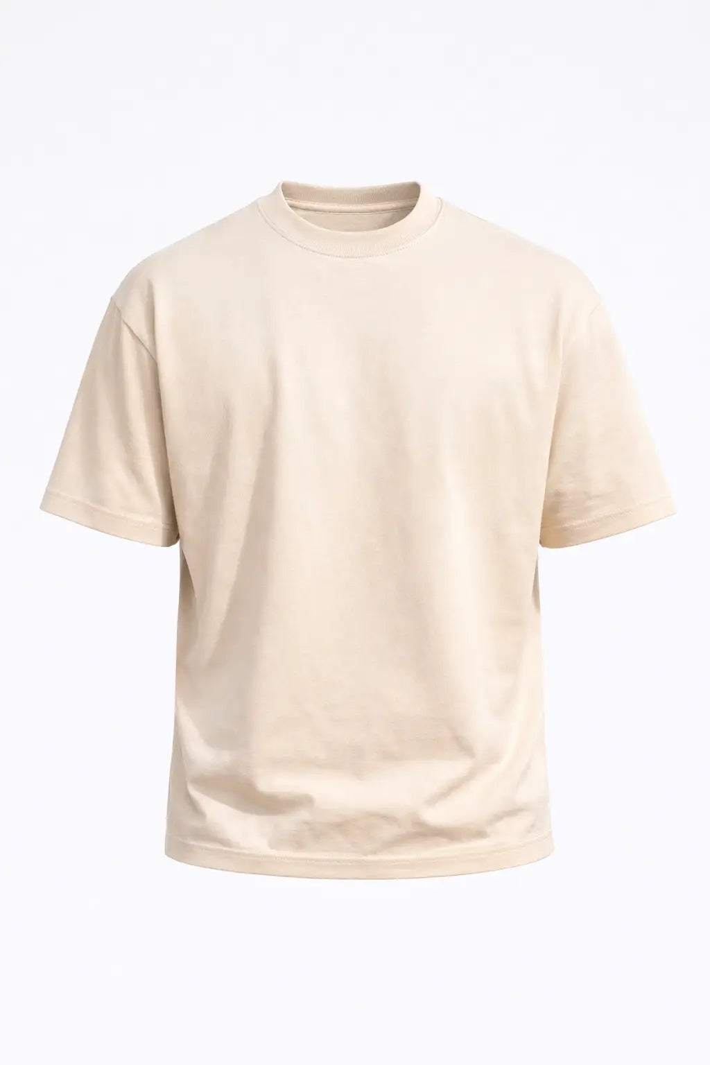 Beige t-shirt on a white background