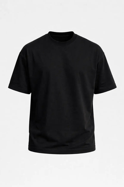 Black t-shirt on a white background